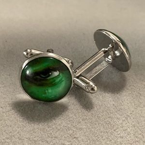Round Hulk Eyes Cuff Links